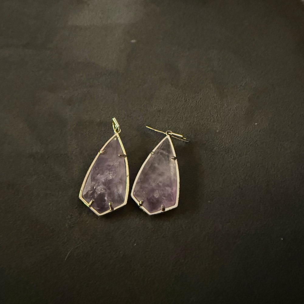 Kendra Scott Purple Drop Earrings